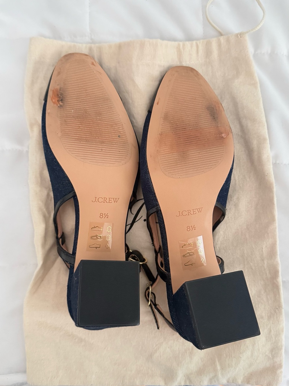 J. Crew Navy and Black Slingback Flats - Picture 2 of 2
